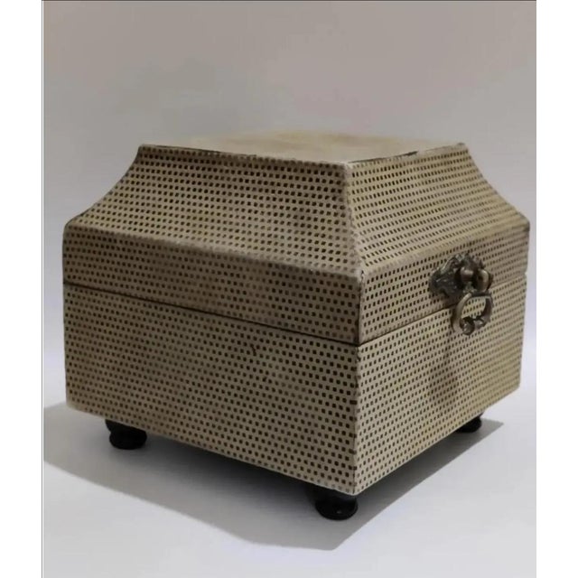 Sarreid Ltd. 1990s Sarreid Ltd. Decorative Suede Hinged Box Made Exclusively for Neiman Marcus For Sale - Image 4 of 11