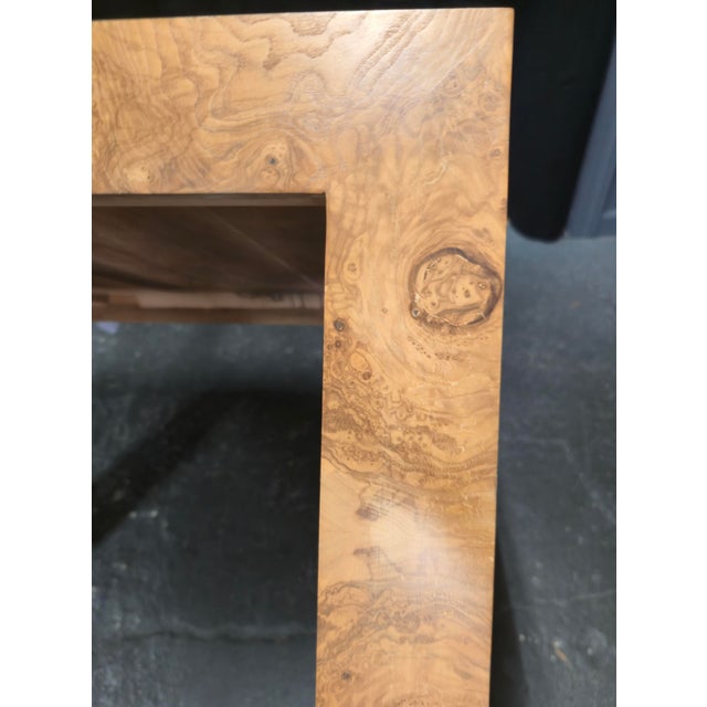 1960s Milo Baughman Style Burl Wood Parsons End Table For Sale - Image 5 of 7