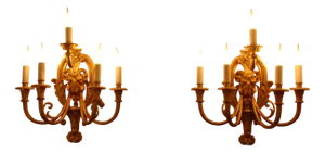 Gold Ram Head Decor Wall Lights, Set of 2