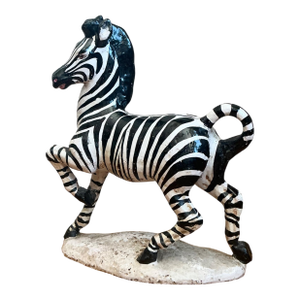 Vintage Italian Ceramic Zebra Sculpture