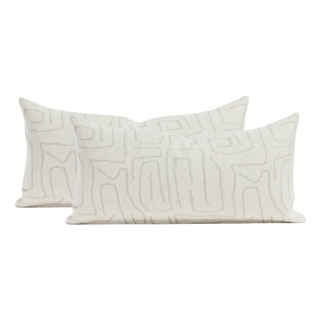 ⭐️ Ships Within 2 Days On the Front: Abstract Woven Fabric On the Back: Ivory Linen Fabric All pillow covers are sewn...