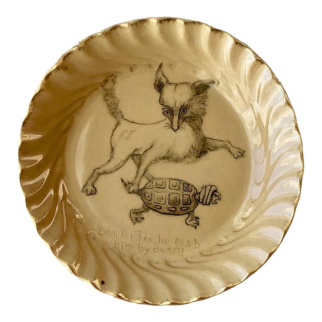 Antique 1888 Rookwood Pottery Plate, Edward Cranch, Uncle Remus Plantation Tales For Sale