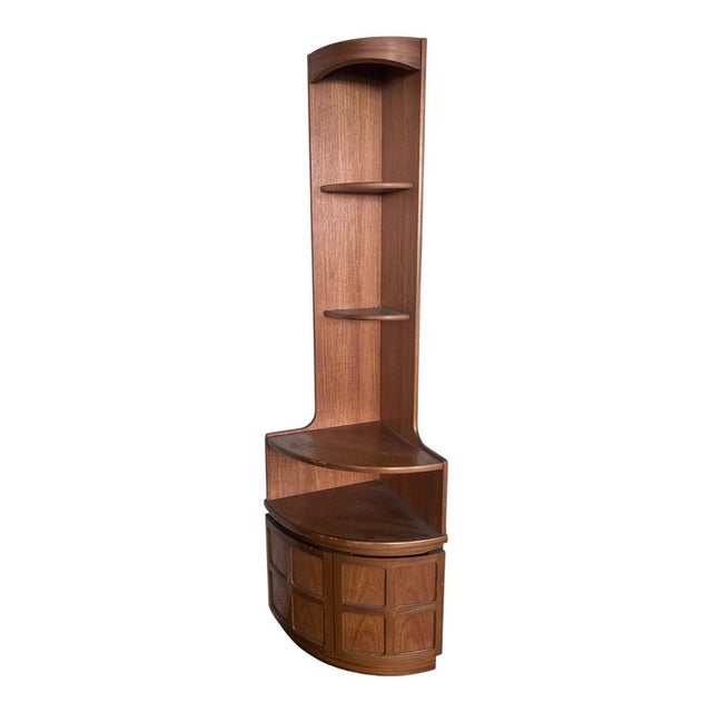 Vintage Square Teak Corner Display Cabinet from Nathan, 1970s, in Very Good conditions. Designed 1970 to 1979