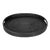 Artifacts Rattan Oval Tray With Cutout Handles in Tudor Black - 18" For Sale