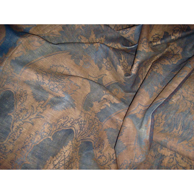 Antique Fortuny Pair of Curtains and a Valence Pair Number Two For Sale - Image 12 of 17