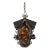 Mid 20th Century Black Birdhouse Lantern With Amber Blown Glass For Sale