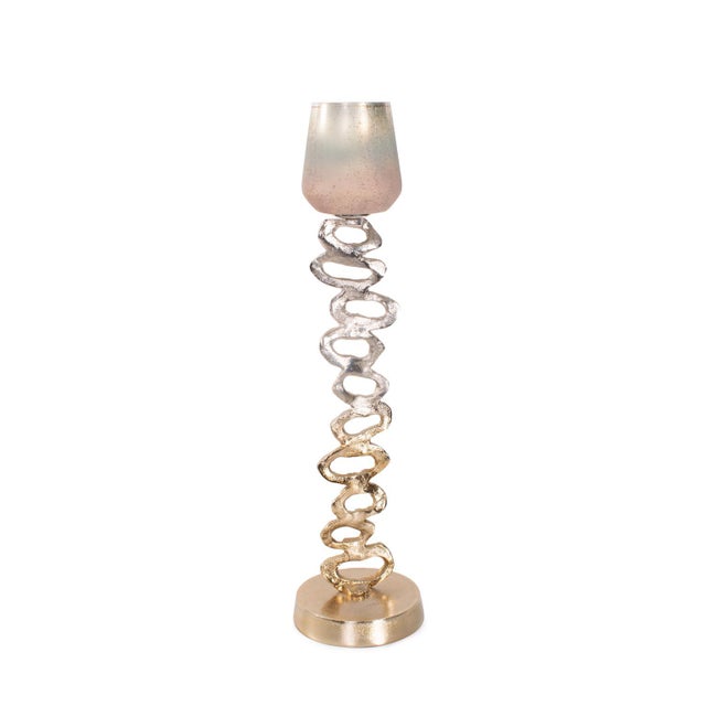 Kenneth Ludwig Chicago Teresina Gold Ombre Candleholder- Tall For Sale - Image 4 of 11