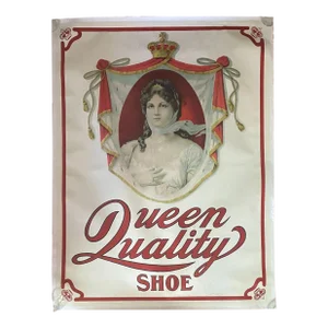 Rare Antique C1910 Queen Quality Shoes Boston Company Advertising Poster