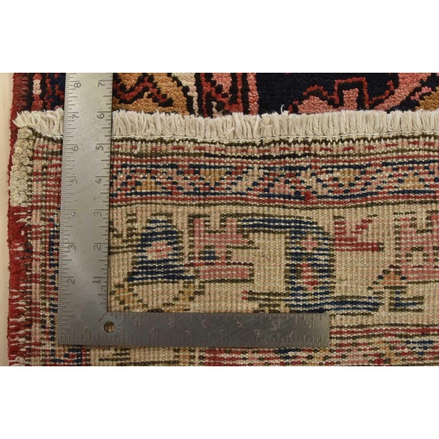 Karajeh Runner 3’3” X 10’9” Blue Wool Semi-Antique Tribal Hand-Knotted Rug For Sale - Image 14 of 14