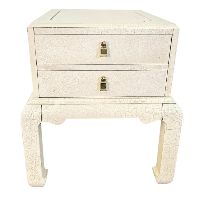 Lane Furniture Lane Crackle Lacquer Asian Modern Accent Chest Nightstand 24.5" For Sale - Image 4 of 13