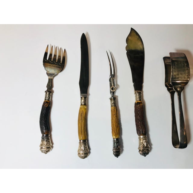 Stag horn knives Vintage group of 5 Stag horn knives Vintage group of 5