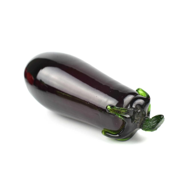 Mid 20th Century Vintage Mid 20th Century Handblown Glass Eggplant Figurine Model For Sale - Image 5 of 5