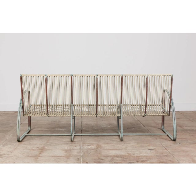 1960s Walter Lamb for Brown Jordan Bronze Patio Three Seater Sofa, Attributed For Sale - Image 9 of 13