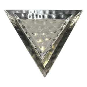 Set 2 Artistic Hand Punch Marks Stainless Steel Triangle Display Serving Plate