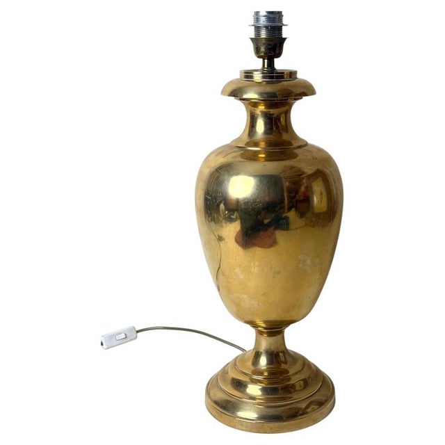 Italian Hollywood Regency Brass Urn Table Lamp, 1970s For Sale - Image 14 of 14