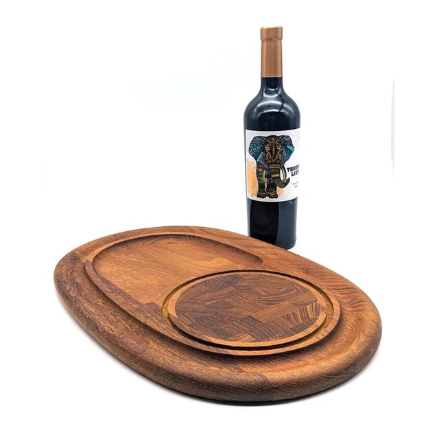 Wood 1980s Dansk Staved Teak Carving and Charcuterie Board For Sale - Image 7 of 10