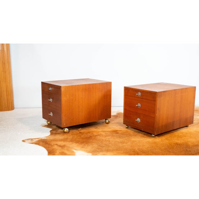 Mid-Century Modern 1960s Finn Juhl France and Son Rolling Cabinets - A Pair For Sale - Image 3 of 13