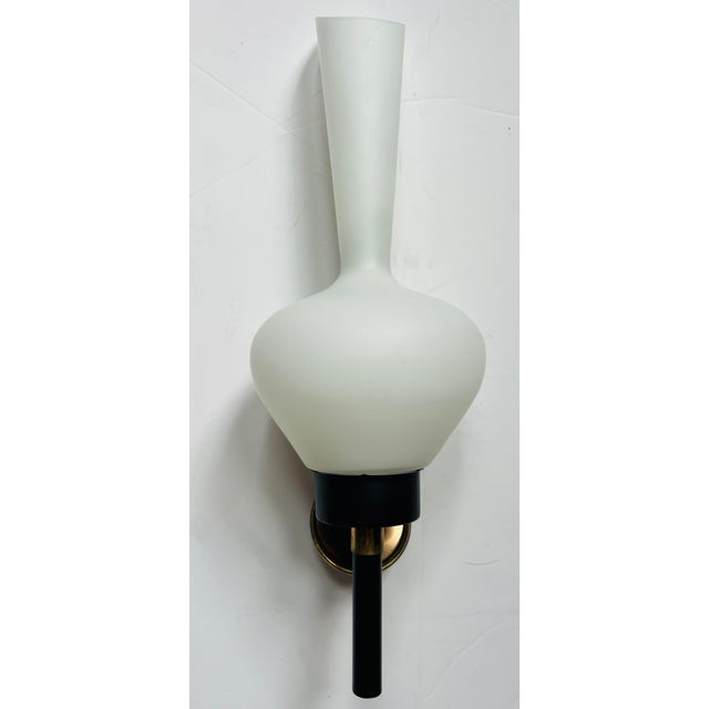 Metal Large Grand Pair of French 1950s Mid Century Wall Lamps For Sale - Image 7 of 12