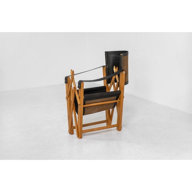 Oak & Leather Safari Chair For Sale - Image 9 of 10