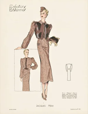Vintage Art Deco French Fashion Print