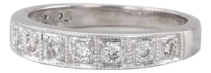 0.25ctw Diamond Wedding Band 18k White Gold Stackable Anniversary Ring, Size 6.75