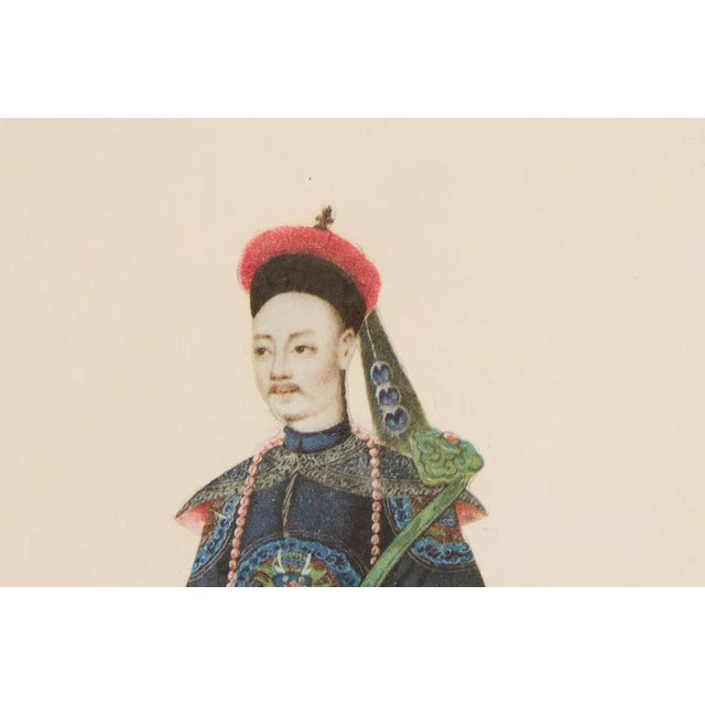 Pair Chelsea House Finely Framed Chinese Court Figures in Collage on Paper For Sale - Image 9 of 16