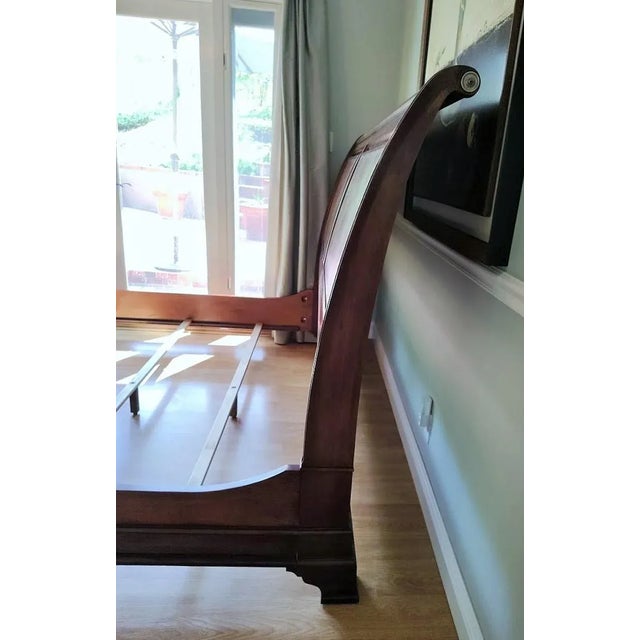 Ethan Allen Cal King Somerset Mahogany Sleigh Bed For Sale - Image 12 of 18
