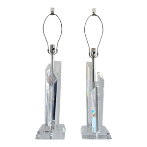 Mid-Century Astrolite Lucite Prisms Lamps- A Pair