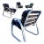 Vintage Atomic Age Wide Vinyl Strapped Aluminum Framed Dining Armchairs - Set of 4 For Sale