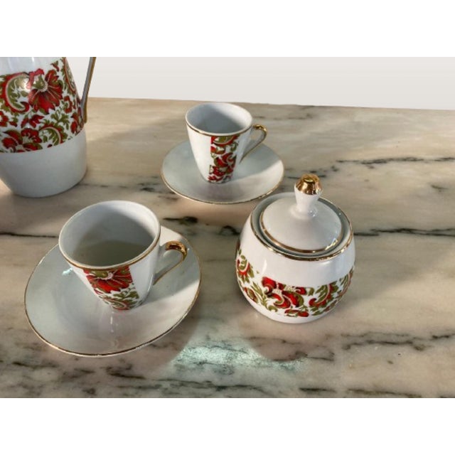 Coffee Set in Porcelain, 1960s, Set of 7 For Sale - Image 6 of 10