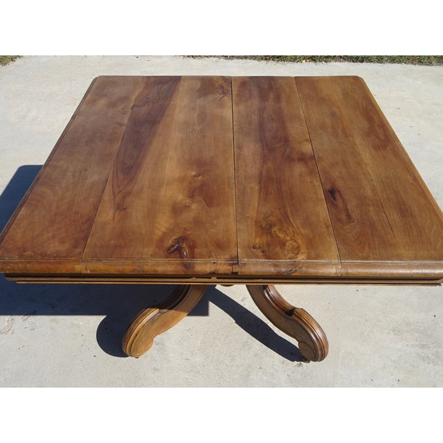 19th Century Square Walnut Pedestal Table For Sale - Image 11 of 18