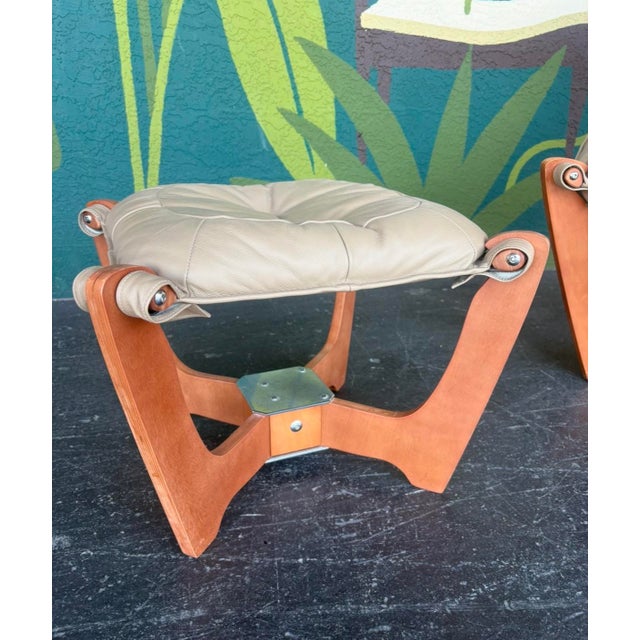 Wood Odd Knutsen Danish Modern Luna Chair Pair W Otto For Sale - Image 7 of 17