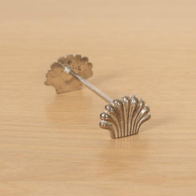 1950s French Silverplate Shell Knife Rests- Set of 6 For Sale In Los Angeles - Image 6 of 8