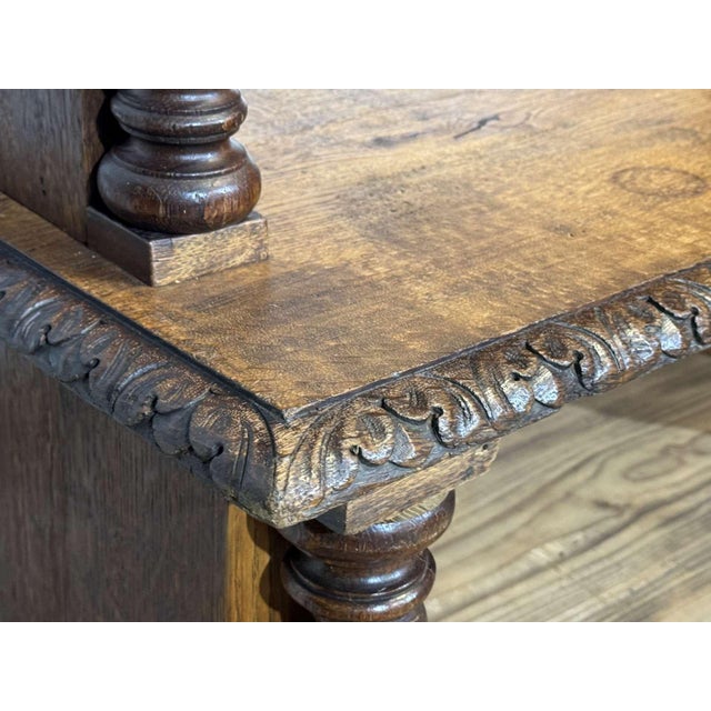 Antique Oak and Fir Wood-Paneled Bookcase, 1900s For Sale - Image 16 of 18