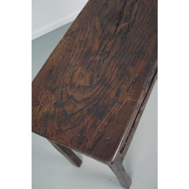 Antique Spanish Rustic Farmhouse Chestnut Side or Console Table, 18th Century For Sale - Image 11 of 14