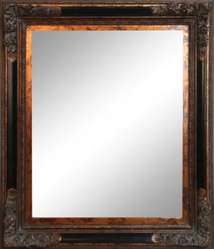 Mirror With Painted Carved Wood Frame