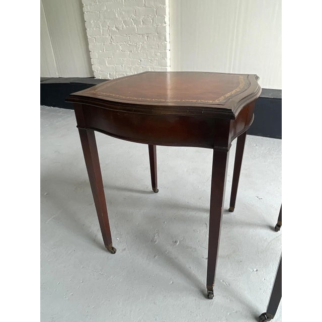 Brown 1980s Vintage English Regency Tea Tables - a Pair For Sale - Image 8 of 9