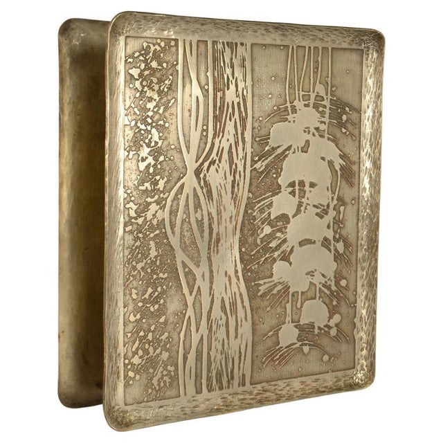 Large Double Door Handles with Etched Silver Plated Texture, 1960s For Sale - Image 12 of 12