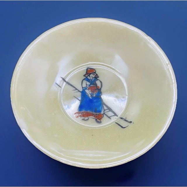 Vintage Japan Childrens Mini Lusterware Tea Set Dutch Boy Girl Pearlescent Toy For Sale - Image 9 of 12