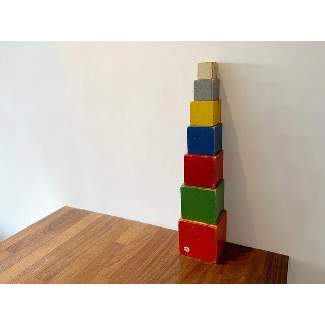 Stacking Cubes by Ko Verzuu for Ado, 1930s, Set of 7 For Sale - Image 10 of 11
