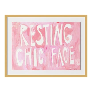 Resting Chic Face by Virginia Chamlee in Gold Frame, Medium Art Print For Sale