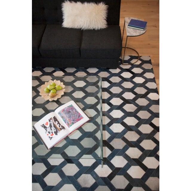 Silver Montgomery Silver/Blue/Multi Patchwork Leather Area Rug - 9'6"x13'6" For Sale - Image 8 of 10