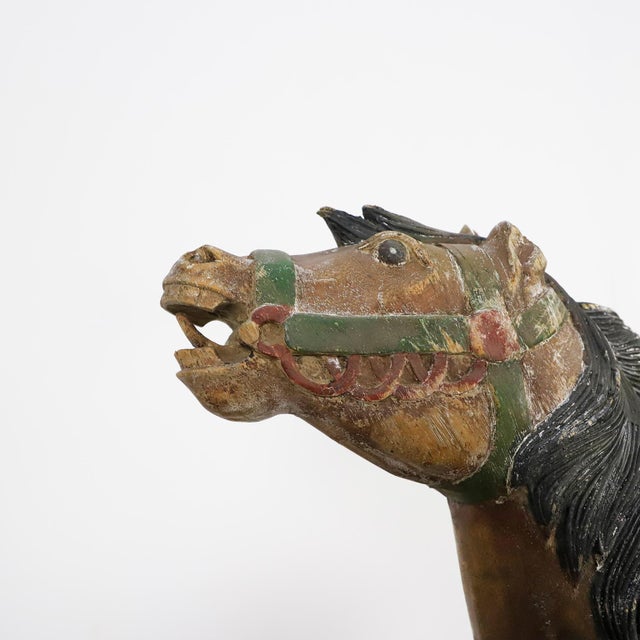 Circa 1920. We offer this wonderfully charming Carousel Horse from Mexico. Handmade caved from wood with fabulous patina.