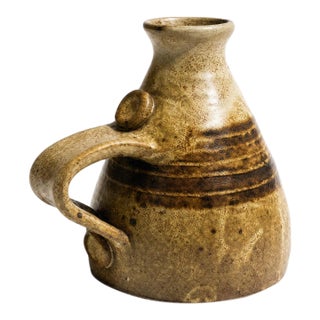 Vintage Studio Pottery Vase With Handle For Sale
