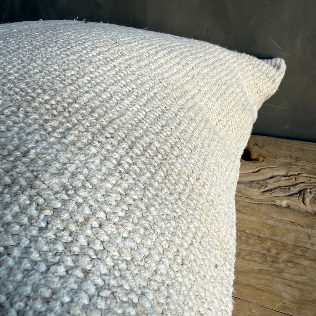 Textile Vintage Rug Pillow Cover With Original Seams For Sale - Image 7 of 8