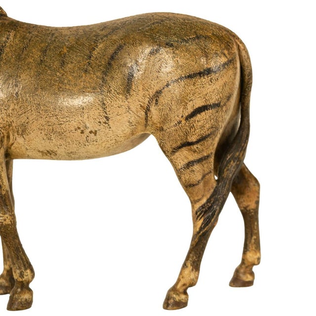 Antique Austrian Franz Bergman Cold Painted Bronze Zebra Quagga Sculpture Statue For Sale - Image 12 of 14