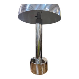 Vintage Mid-Century Modern Robert Sonneman for Laurel Chrome & Aluminum Mushroom Lamp For Sale
