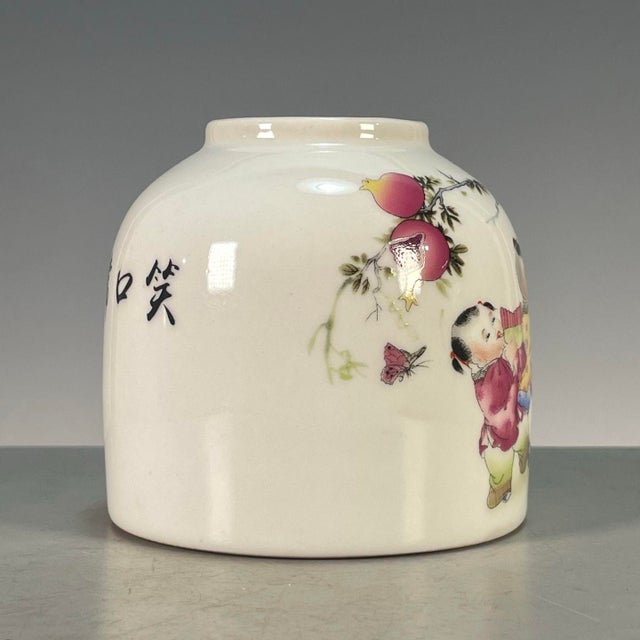 This is a charming vintage porcelain water coupe , also known as a "horse-hoof" form vessel, traditionally used by...