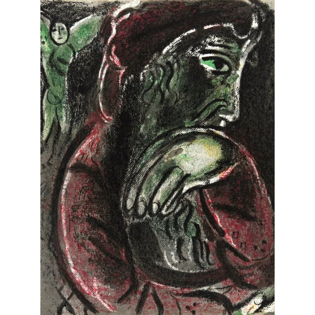 Chagall Lithograph Job in Despair Bible the Bible 1960 For Sale
