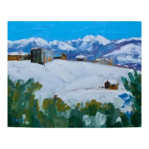 Impressionist Winterscape Landscape Oil Painting